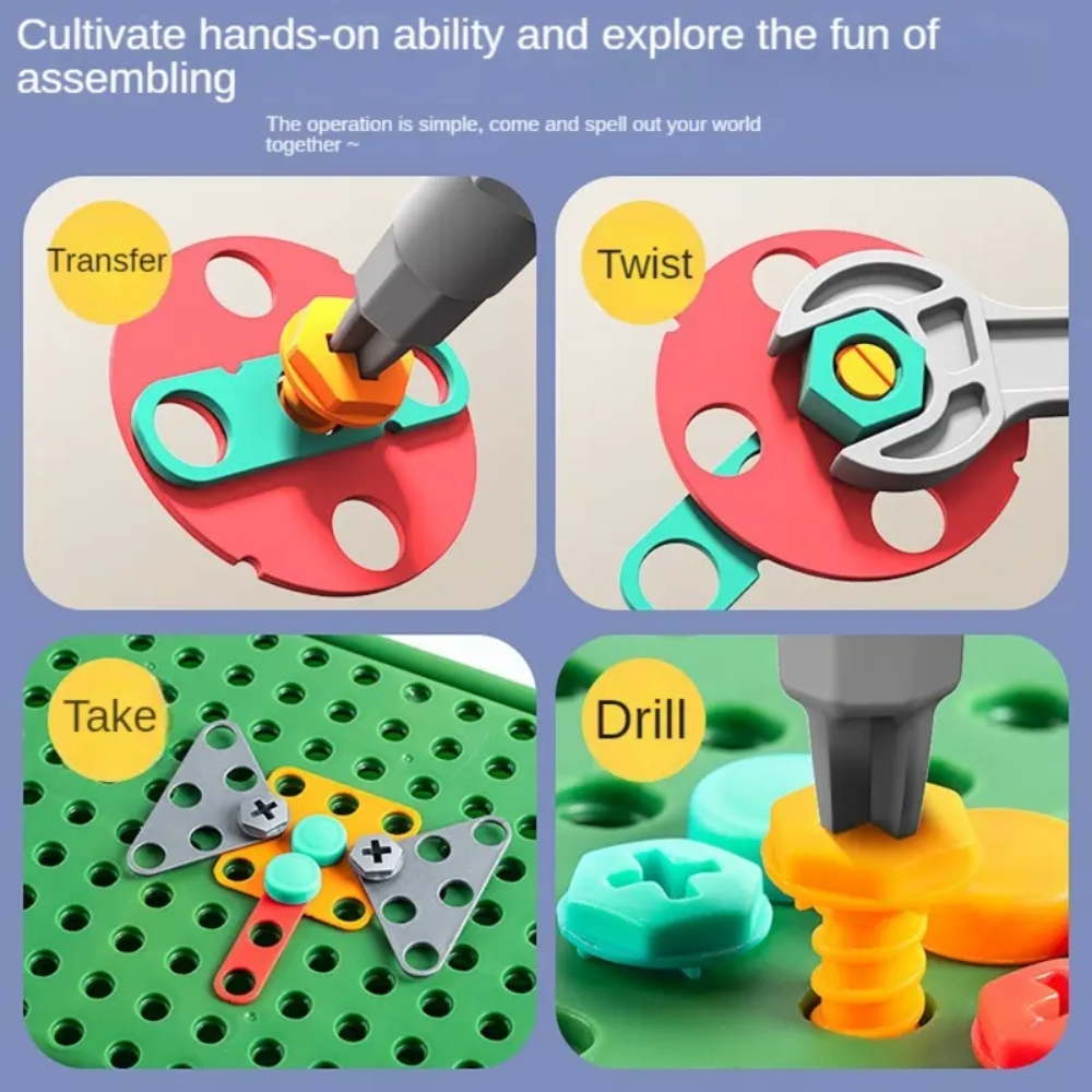 450 Pcs Kids STEM Drill Set Cr - Workshop Tools Toy ulasan dan harga